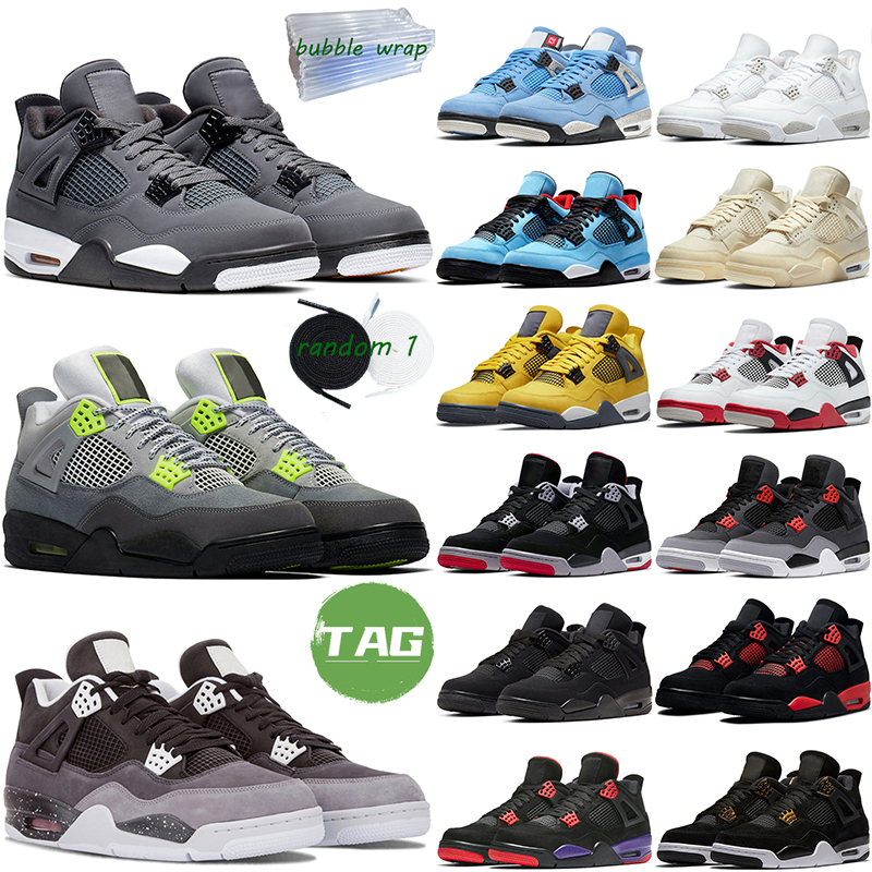 

4S Basketball Shoes Men Women Black Cat 4 Infrared Lightning Pure Money Red Thunder Desert Moss Black Cool Grey White Oreo Sports Trainer sneaker, #34