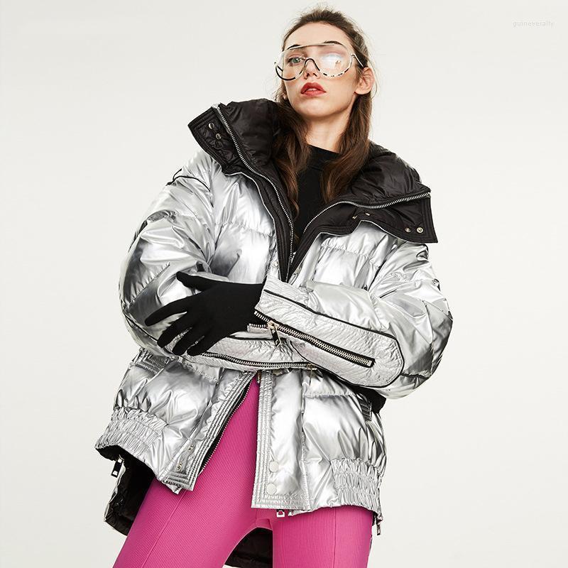 

Women' Down & Parkas Fashion Glossy Jackets For Women 2022 Winter Female Loose Thick Warm Hooded Coats -30 Degree Coldproof Outerwear Guin2, Silver