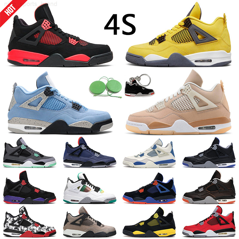 

Jumpman 4 Retro Shimmer Basketball Shoe 4s University Blue Taupe Haze White Cement mens trainer outdoor sports sneakers