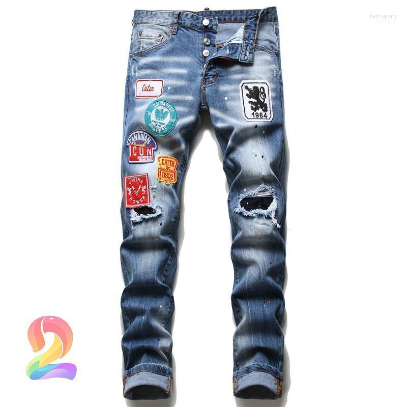 

Men's Jeans Man Gray Denim Pants High Quality Slim Fit Badget Button Mens JeansMen's Men'sMen's Bert22