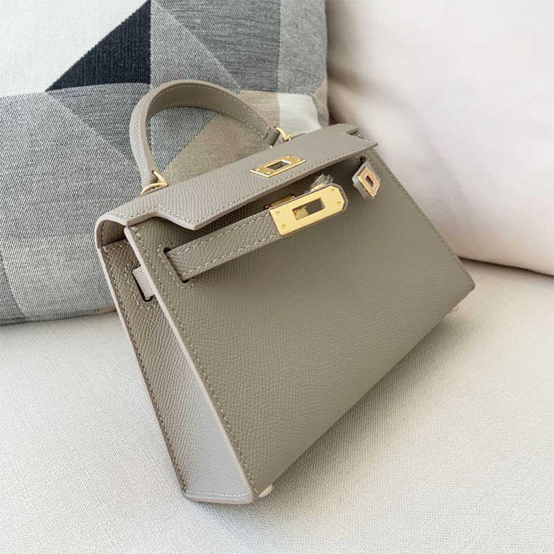 

Designer Bags Second Generation Kellies Bag Leather Messenger One Shoulder Women's Fashion Genuine Leather, Classic black