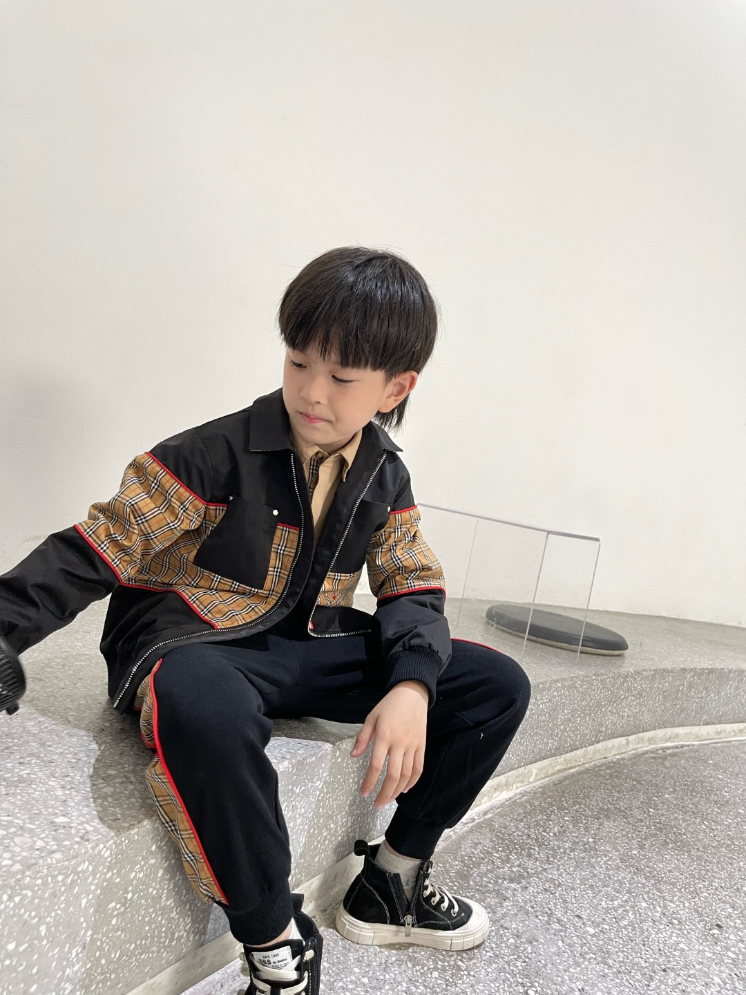 Jackets Baby Clothes Kids Designer Clothes Boys Girls Jacket With Pocket Classic Stripes Zipper Black Patchwork Sweater 100-160cm-image-784161871