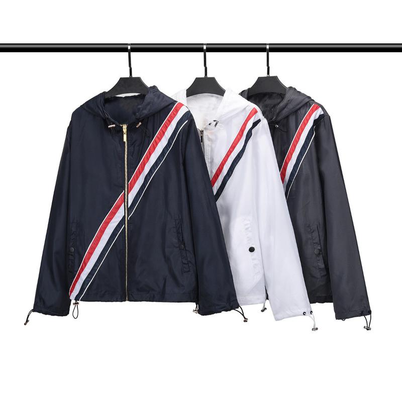 

Women's Trench Coats Luxury Design Sun Protective Jacket Thin Outerwear Solid Striped Casual Hooded Zipper Women Running Windproof ClothWome, Gray