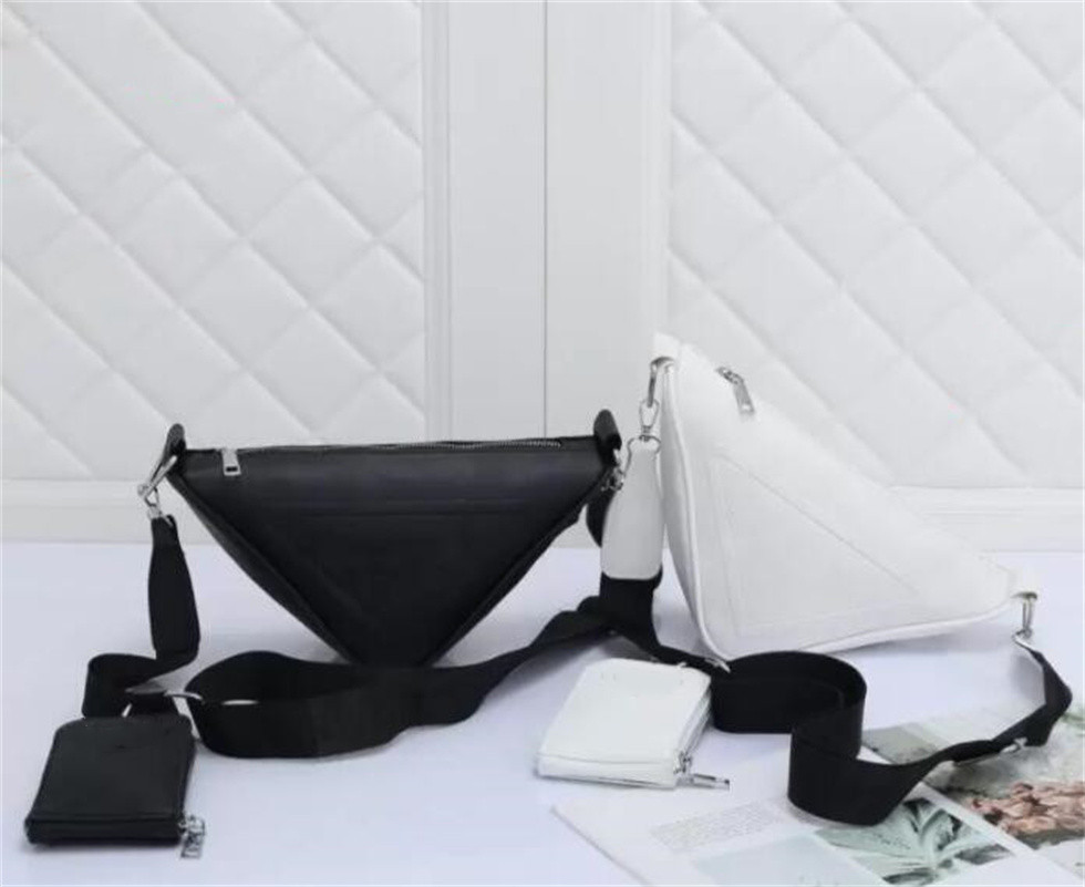 

Women 2 piece set Cross Body Handbag tote triangle bags edition classic Shoulder Messenger triangles shape Bag women's luxury designer leather armpit Wallet purse, Extra freight