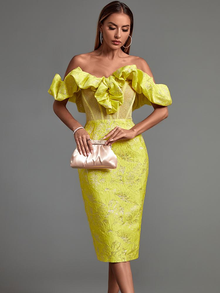 

Casual Dresses Sequined Party Dress 2022 Women's Yellow Bodycon Elegant Sexy Ruffle Evening Club High Quality Summer OutfitCasual, Sky blue
