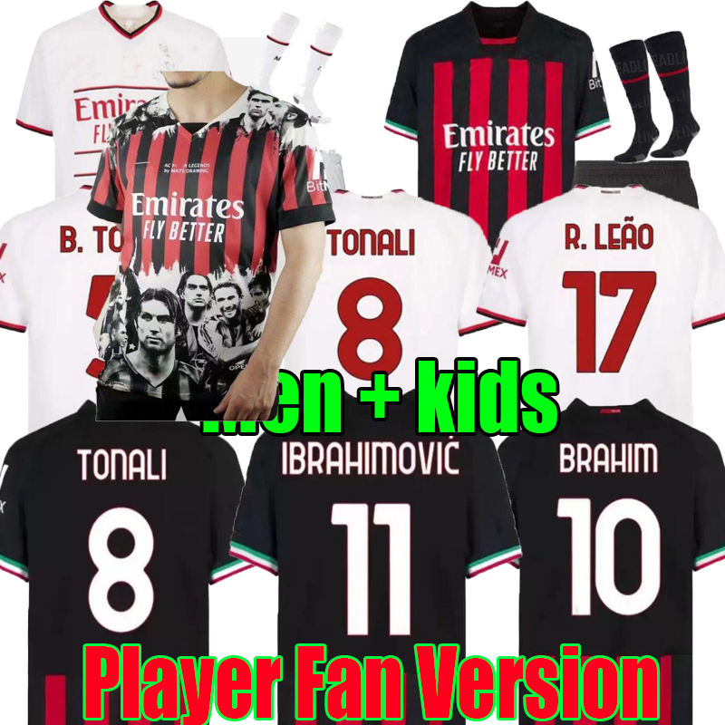 

S-4XL IBRAHIMOVIC 22 23 soccer jersey AC MILANS GIROUD R. LEAO BENNACER KESSIE ROMAGNOLI CALHANOGLU TONALI REBIC 2022 2023 away football shirt maillot men  kit