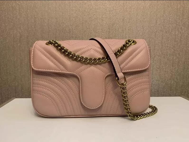 

Fashion Marmont bag Love heart V Wave Pattern Satchel Shoulder Bag Chain Handbags Crossbody Purse Lady Leather Classic Style Tote Bags