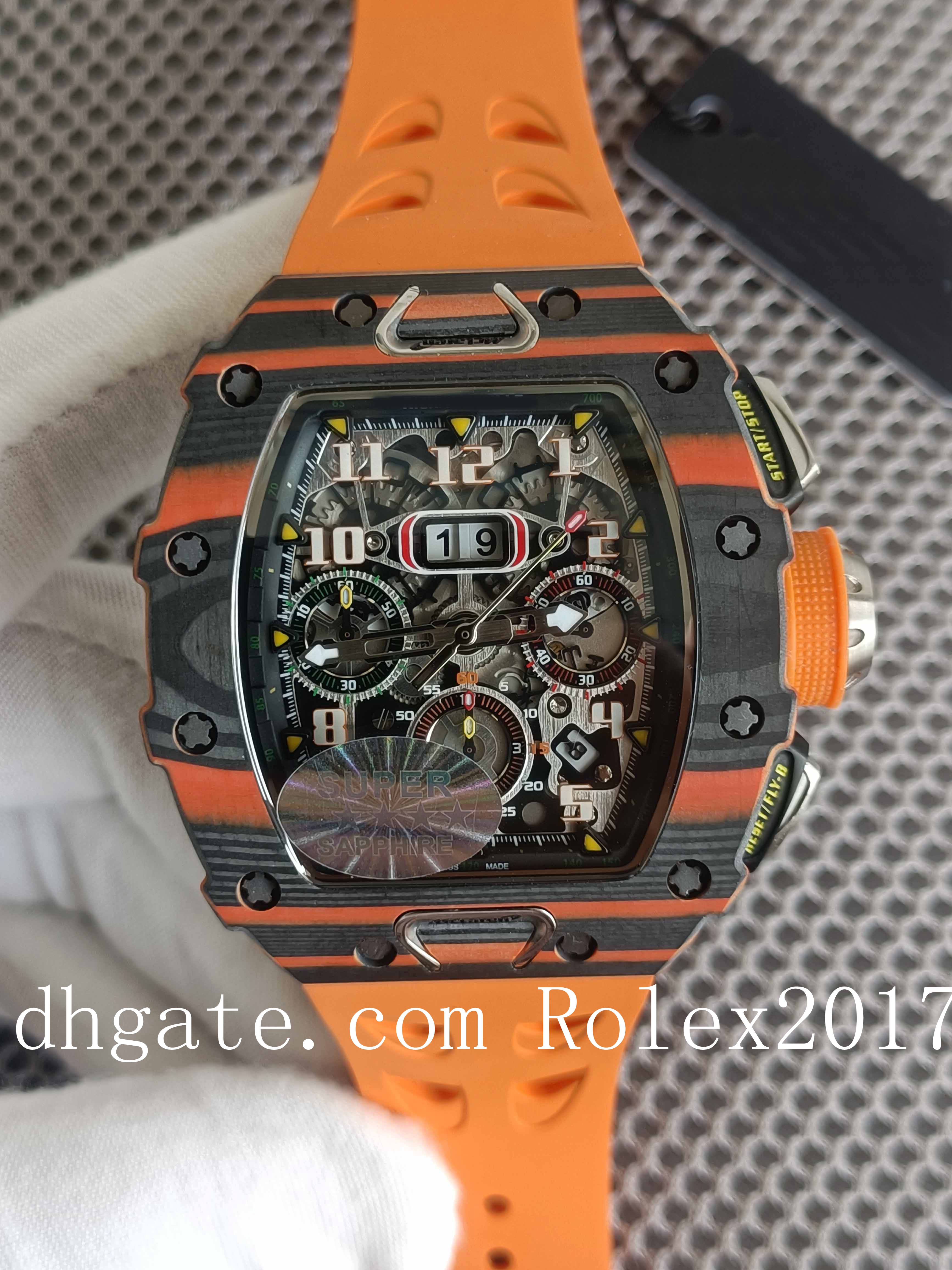 

KV Factory Mens Quality Wristwatches 44MM Thick Plated Workin Chronograph Black carbon fibre Sapphire Stopwatch 7750 Mechanical Automatic Men's Hot Selling watch