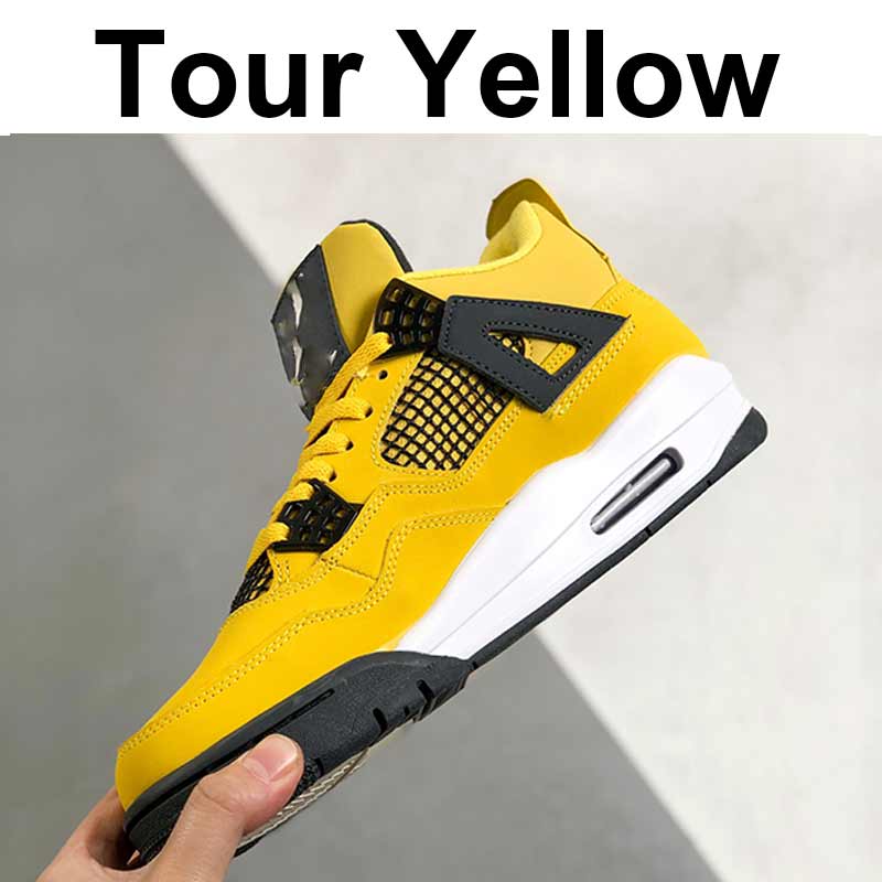 

Tour Yellow Jumpman 4 OG 4s Sail Oreo Shimmer Mens Basketball Shoes LKSS4043 Cement Black Cat Infrared Sports Women Sneakers Trainers, Socks