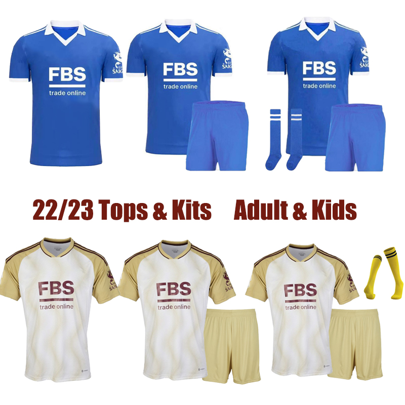 

Leicester soccer jersey 2022 2023 football uniform 22 22 shirts City Home Away Third VARDY Daka MADDISON Top Kit Mens Adult Kids TIELEMANS NDIDI AYOZE Barnes, Home with shorts+patch
