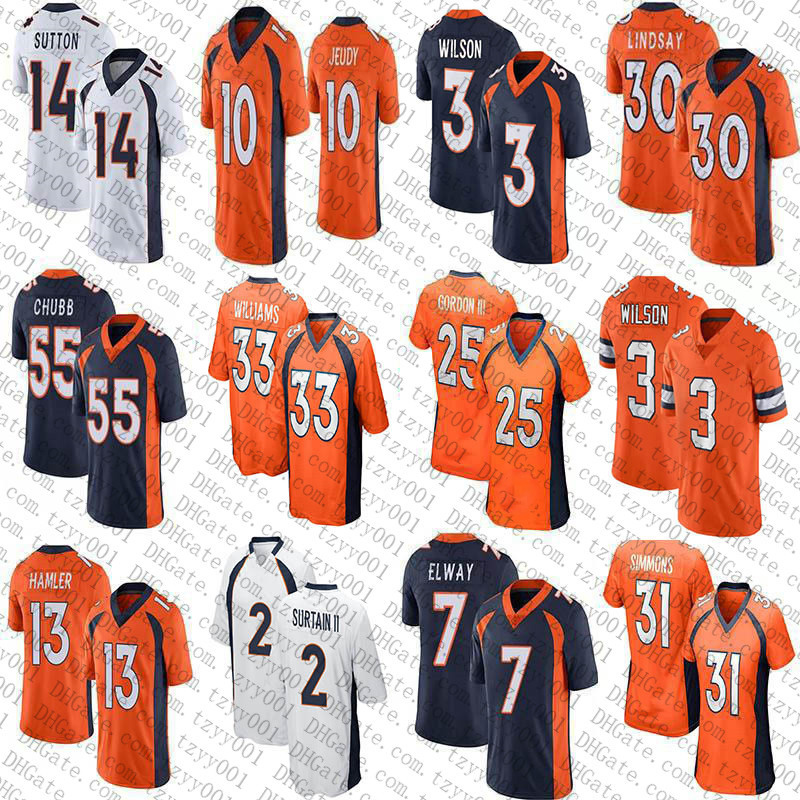 

3 Russell Wilson 2 Patrick Surtain II 33 Javonte Williams Football jerseys Randy Gregory Jerry Jeudy Demaryius Thomas Justin Simmons John Elway Mens Womens Youth