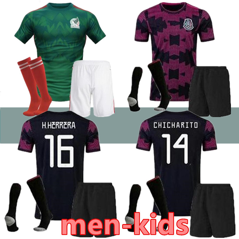 

2022 Mexico soccer jerseys special edition CONCACAF Gold Cup Camisetas 22 23 CHICHARITO LOZANO DOS SANTOS GUARDADO football shirt men Kids kit + socks, 2021 home