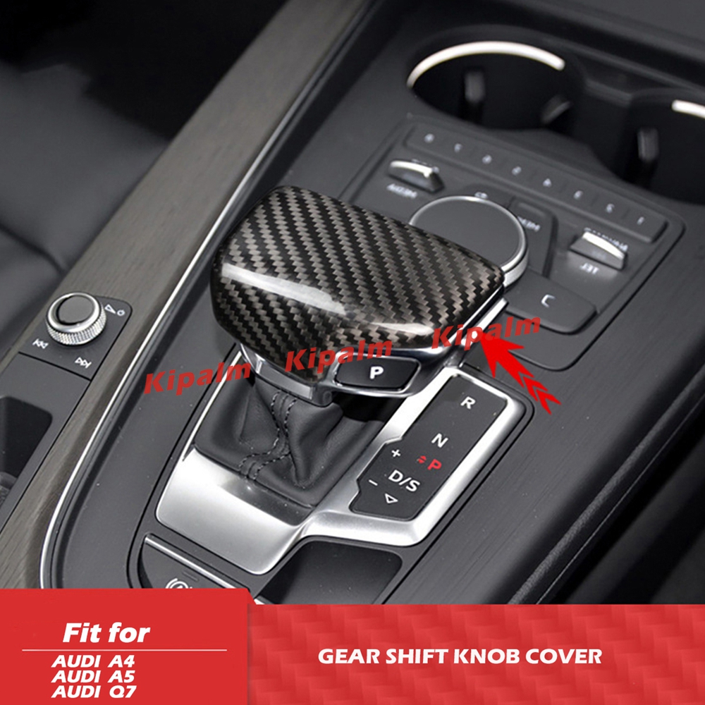 Carbon Fiber Gear Shift Knob Cover For Audi A4 B9 A5 Q5 Q7 RHD Car Interior Accessories-image-766141064
