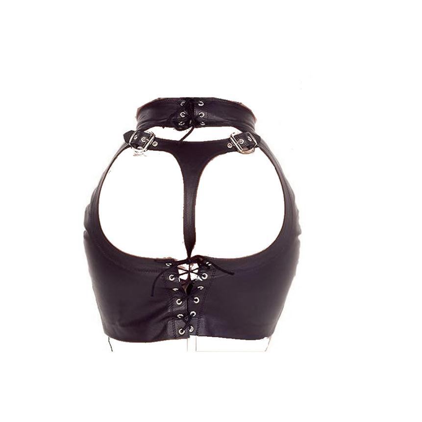 

Women Sexy Open Butt Backless Sexy Underwear Female Patent Leather Black Dress Skirt Bondage Dominatrix Costume Bare Back Sexy Set277M