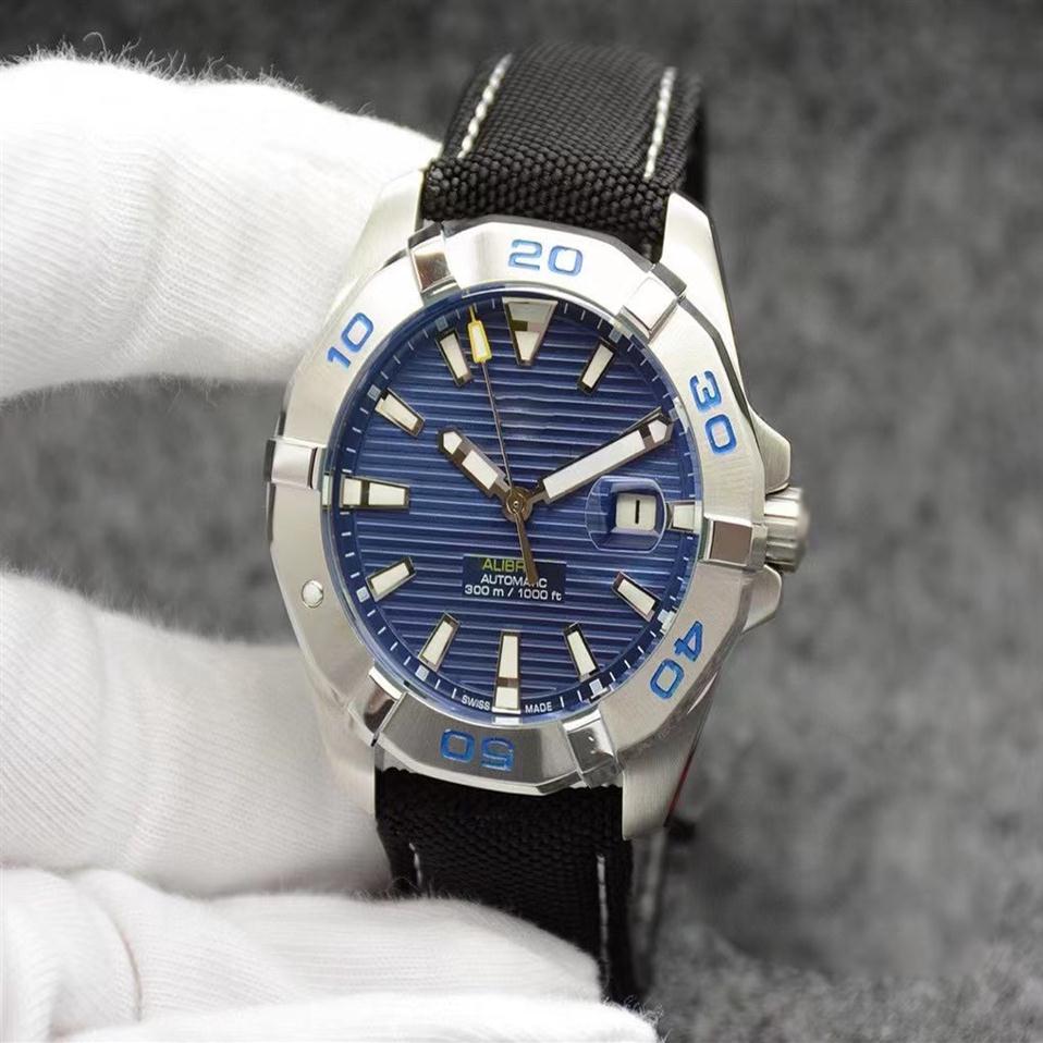 Mens Tag Watch Blue Face Automatic Mécanique Nouvelle arrivée Moderno Auto Date Date inoxydable Diamètre de bracelet