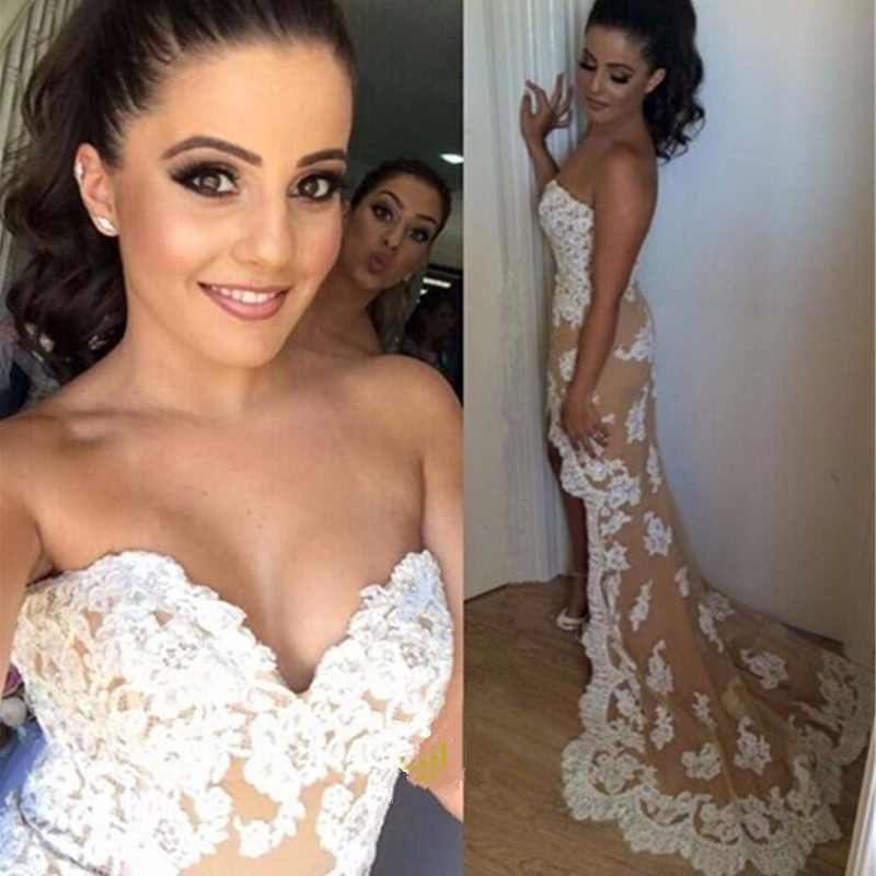 High Low Country Bridesmaids Dresses sweetheart neck Wedding Guest Dress Lace Appliques Cheap Maid Of Honor Gowns-image-760818011