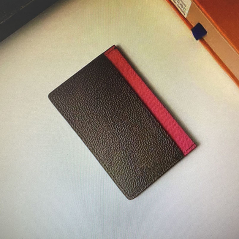 

M60703 M61733 N61722 leather fashion mens women credit card holder wallet cardholder bussiness luxurys cardr case cover wallets with, Rose red flower