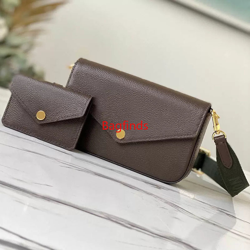 

Woman Luxurys Designers Cross Body Bag Women Shoulder Bags 2pcs Multiple Corn Purse Card Holder Top Quality Fashion Classic Handbags Genuine Leather Sacs, Pink strap