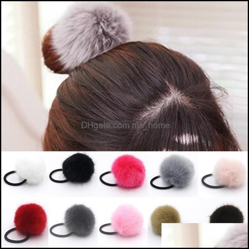 

Lady Girl Faux Fur Fluffy Ball Pom Scrunchies Pompon Elastic Ponytail Holder Hair Rope Ties Bobbles Accessories 100Pcs Gr102 Drop Delivery 2, Customize color code