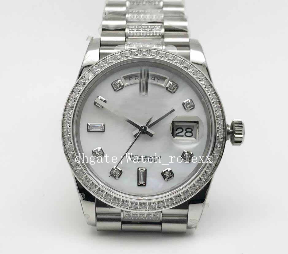 

6 Style Mens Top Edition DayDate 36mm Pres Dia YG/YG Wht/Dia wristwatches BPF ETA 2813 Movement Automatic mechanical Dial with Diamond Crested Bezel Sapphire watches