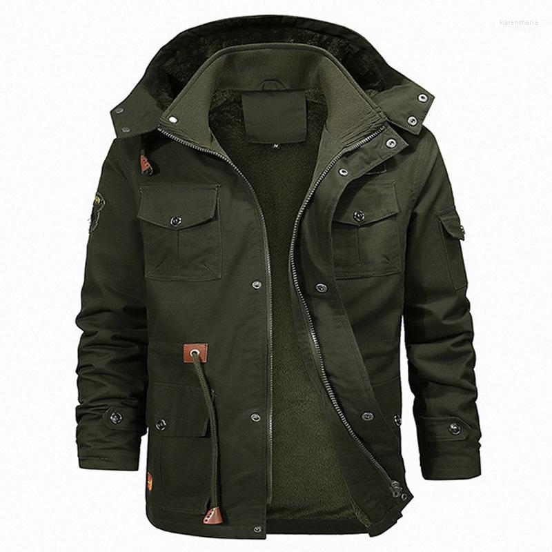 

Men's Down & Parkas Brand Winter Casual Fleece Hooded Coat Men Mans Jacket Plus Size 5XL Outwear Fashion Russian Parka 46-581 Kare22, Black