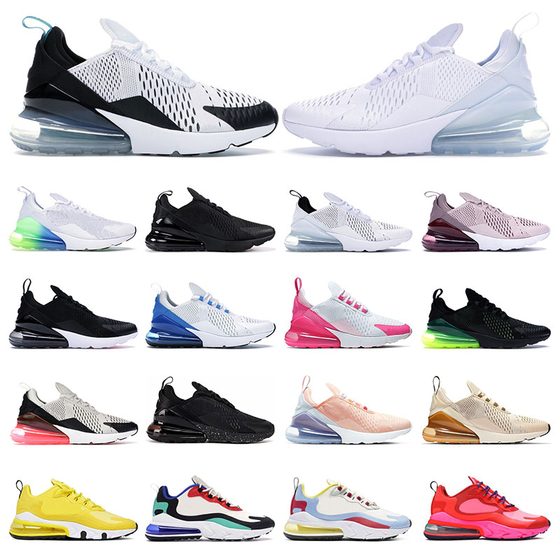

270 men running shoes Barely Rose oreo Dusty Cactus react black white Lime Blast Photo Blue Bauhaus women outdoor sports sneakers trainers, 1 triple white