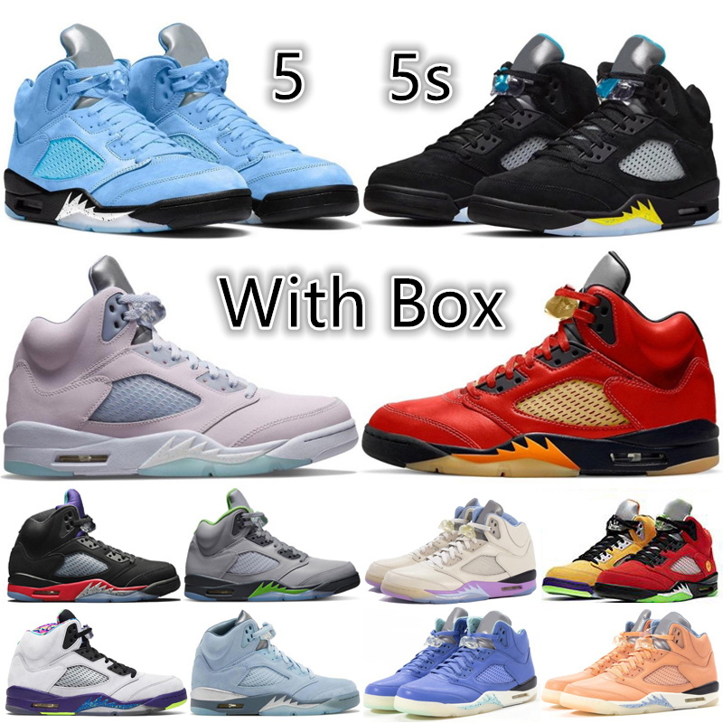 

With Box Jumpman 5 Mens Basketball Shoes 5s University Blue Aqua Mars For Herk Easter Wings Racer Blue Alternate Bel What The Men Women, 111