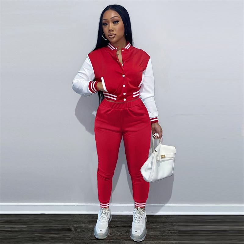 

Women' Two Piece Pants Fall Winter Streetwear 2 Set Tracksuit Sweatsuits For Women Outfits Jackets Suits Matching Sets 2022Women, Black