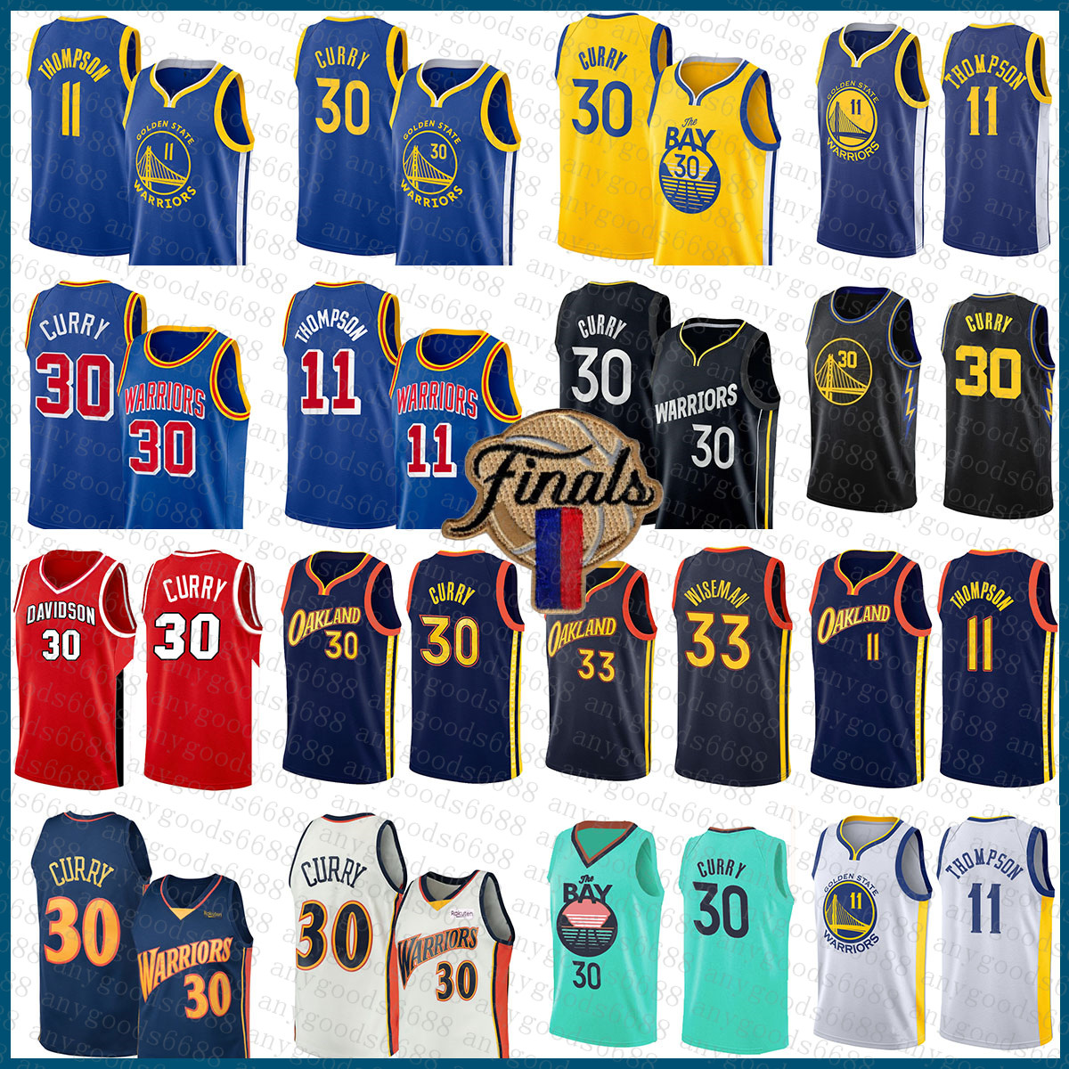 

Jersey Golden Black State Multi Warriores 11 30 33 Basketball Jersey Stephen Curry James Wiseman Klay Thompson Patch 04