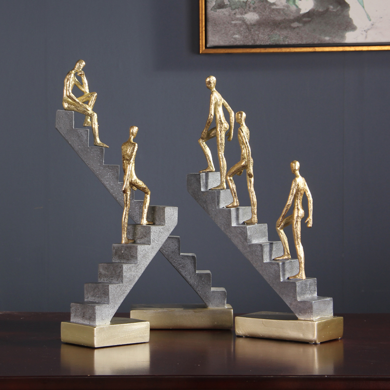 One Piece Resin Statue Nordic Home Accessories Living Room Decoration Gold Figurine Office Decor Sculpture Abstract Modern Art-image-777770297