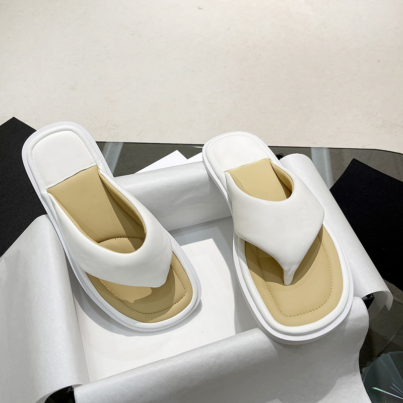 

Woman Sandals Leather Slides Flat Flip Flops Mules Shoes Designer Leather Shoes Fashion Outdoor Casual Slipper Big Size With Box NO357