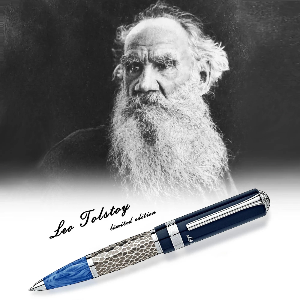 

YAMALANG Limited Leo Tolstoy Writer Edition Signature Pen Ballpoint Pen Office School Stationery Writing Smooth With Luxury Design, As picture show