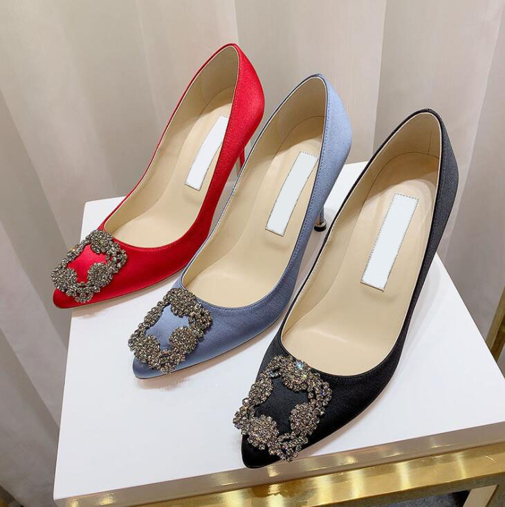 Dress Shoes Stylish new elegant women's diamond heels classic design style shallow mouthed pointy diamond sexy women's party wedding heels