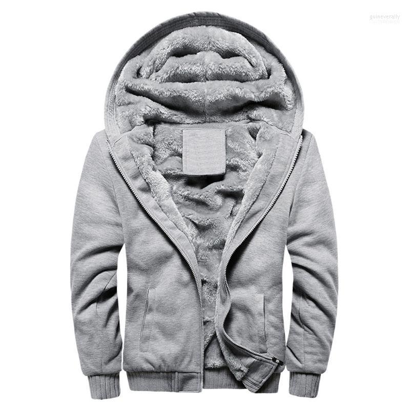 

Men's Down & Parkas Mens Jacket Warm Winter Coat Hoodie Fleece Overcoat Solid Zipper Male Outwear Chaquetas Hombre Black Veste Homme1 Guin22, Bk