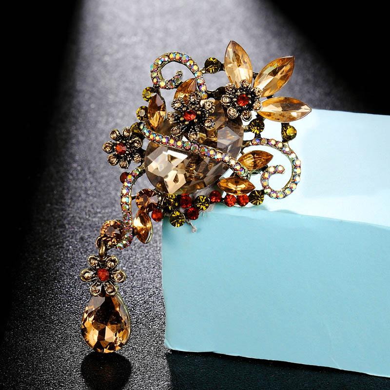 

Pins Brooches Zlxgirl Vintage Crystal Flower Shape Christmas Jewelry Clothes Bijoux Scarf Large Wedding Hijab PinsPins