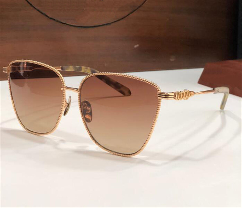 

New fashion design sunglasses 8104 exquisite cat eye metal frame vintage simple and versatile style uv400 protection glasses top quality