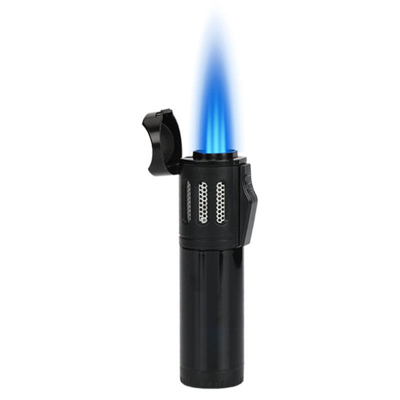 2022 New Triple Torch Cigar Gun Lighter Refill Metal Windproof Cigarette Gas Butane 3 Jet Lighter Powerful Colorful Blue Flame Gadgets Gift-image-760854540