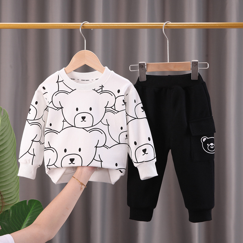 

Kids Tracksuit Boys Clothes Set Spring Print Toddler Clothing Tops Long Pants Clothes Suits Outfits Sets Boy Suit, Red