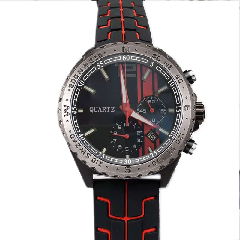 

F1 sports mens watch rubber strap chronograph quartz movement watches for men racing wristwatch montre de luxe Fashion Luxury business wristwatches, No.9