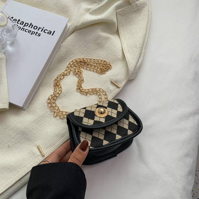 

HBP mini small popular trend casual bags female chain Messenger handbag Plaid square bag, Blue