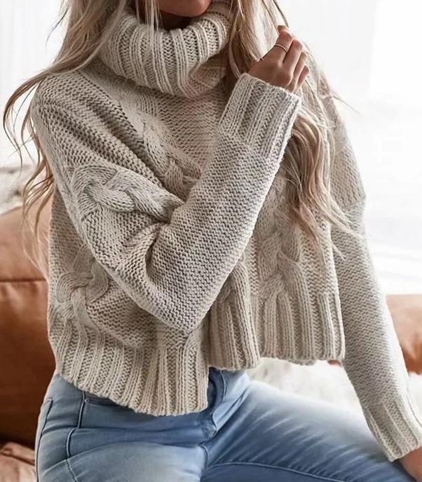 

Women' Sweaters White Turtleneck Sweater Women Autumn Winter 2022 Thick Solid Oversized Pullover Long Sleeve Casual Kintted Jumper ShirtWom, Gray