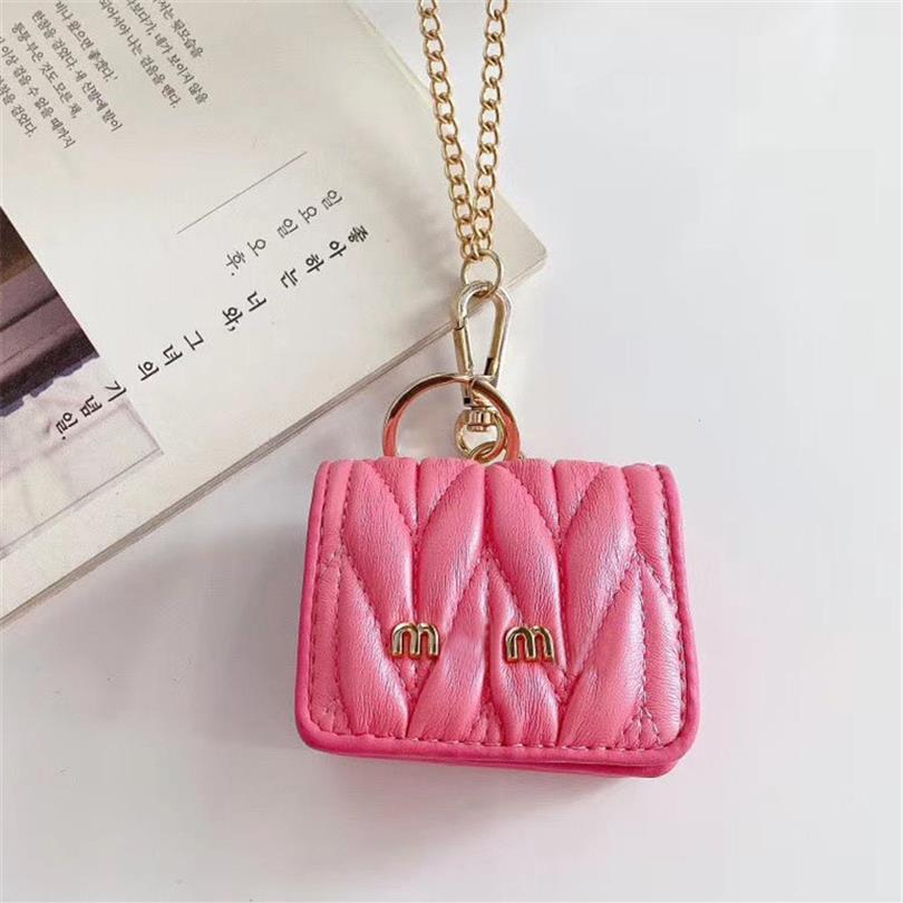 

Designer Airpods Case Brand Letters Leather Protector Airpod Cover Earphone Cases Fashion Earpods Clothing With Chain Earphone Pac2164