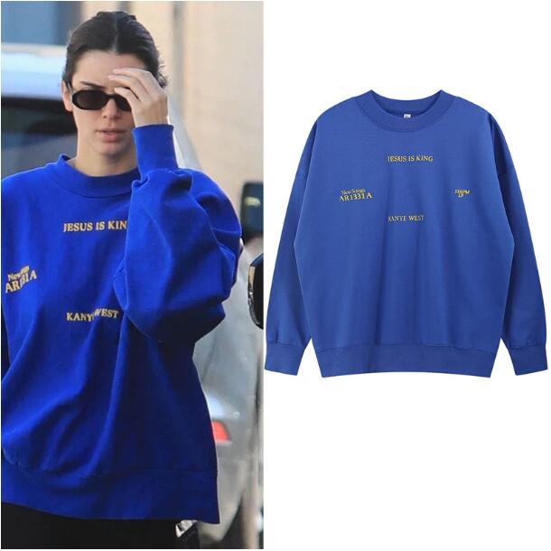 

Letter Print Crew Neck Sweatshirts Mens and Womens Oversized Loose Fleece Hoodies