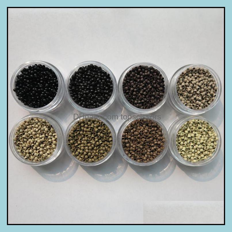 

Microbeads Hair Accessories Tools Products 1000Pcs/Bottle 4.0Mmx2.7Mmx2.5Mm Micro Copper Nano Ring Link Beads Extensions 7 Colors Drop Del