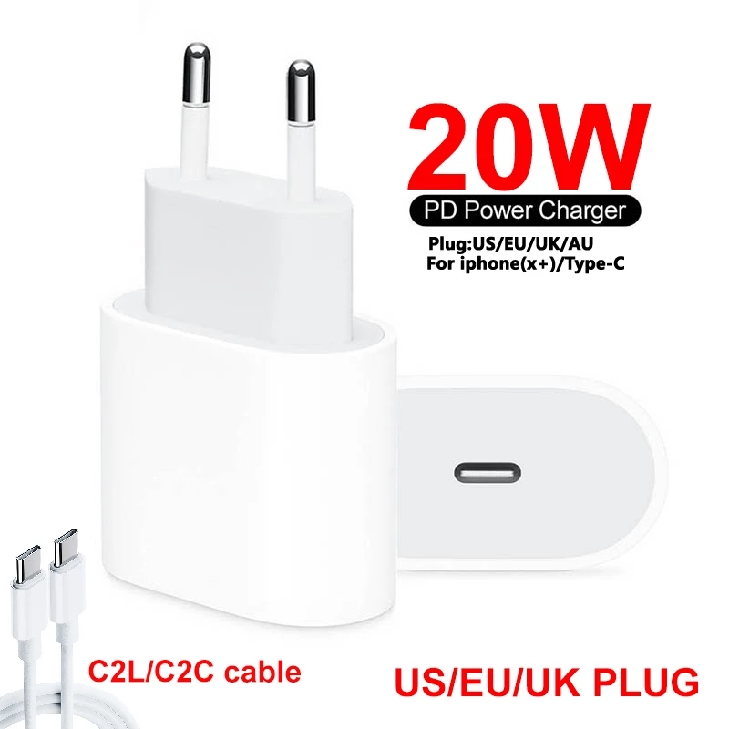 

20W PD Charger for iPhone 13 12 Pro XS Max XR 8 Fast Charging USB Type C Wall Adapter Qucik Charge 3A Compatible with Samsung Xiaomi Huawei