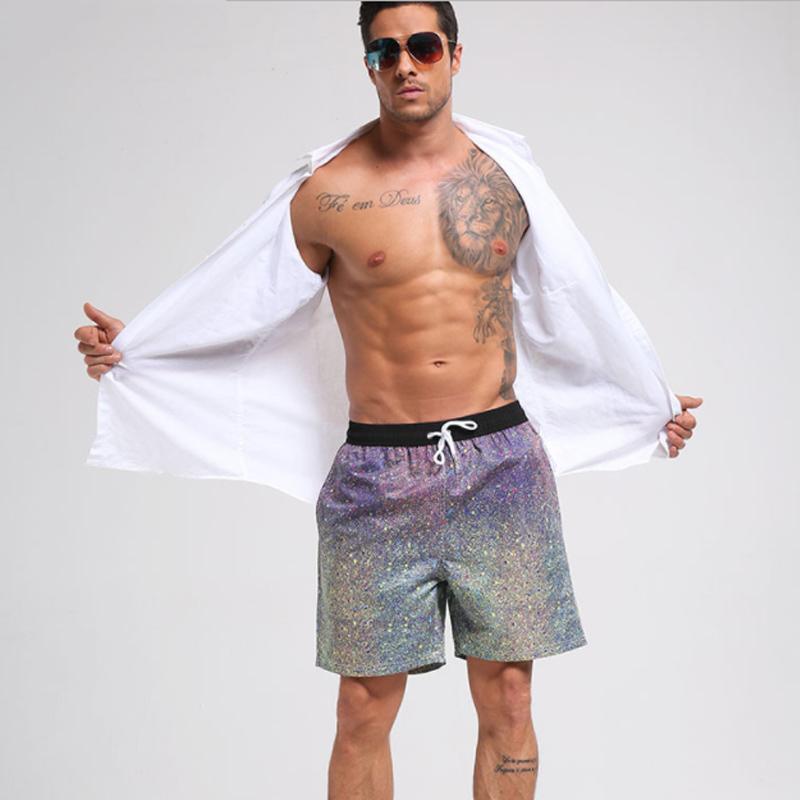 

Men's Swimwear Gypsophila Printing Men Beach Board Shorts Summer Vacation Sunga Sea Wear Mean Swimsuit Quick Dry Surf ShortsMen's, Blue