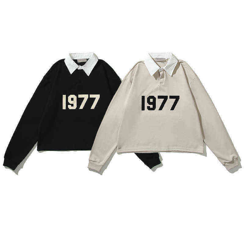 

1977 Digital Flocking Essentials Hoodie Season 8 Limited Edition Unique Polos Style Sweater Universal Classic Luxury Trendy Hoodies For Men And Women, Black