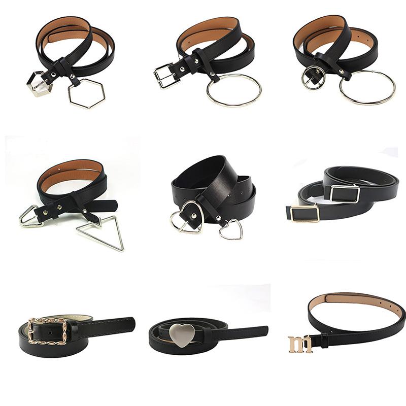 

Belts 9 Styles Leather For Women Waist Strap Designer Retro Buckle Female Ladies Black Waistband All-match Jeans Belt Girdle, Lavender