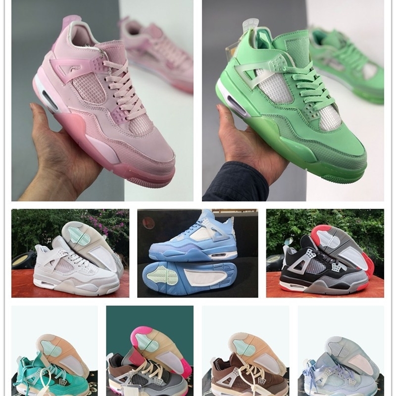 

Men Women White x 4 SP WMNS Sail Bred Sport Shoes Blue Green Pink off 4s Muslin Black Sneaker Brown trainer