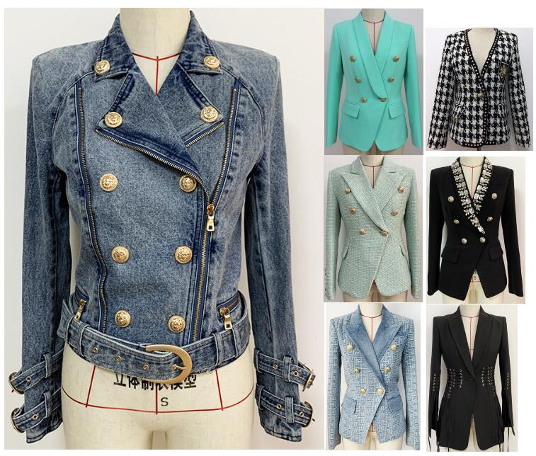 

Womens Suits & Blazers Spring Autumn Winter Jackets Casual Coat Fashion Cotton Denim Slim Jacket Designer Styles Stripes Plaid Pattern Jeans-6, Silical gel